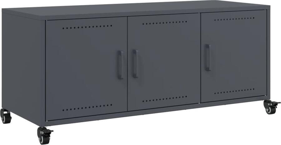 VidaXL Tv-meubel 100 5x39x43 5 cm koudgewalst staal antracietkleurig