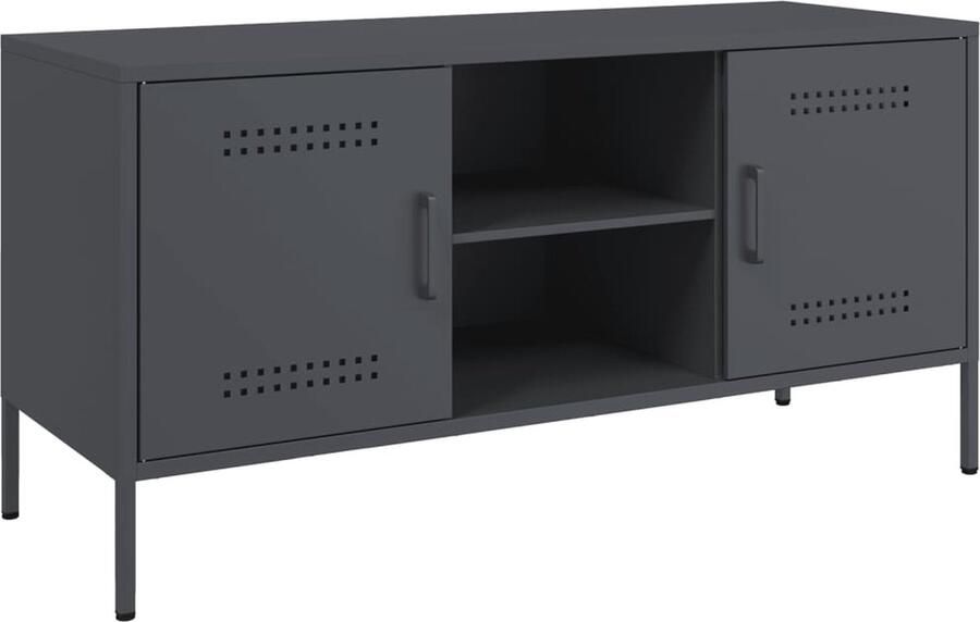 VidaXL Tv-meubel 100 5x39x50 5 cm staal antracietkleurig