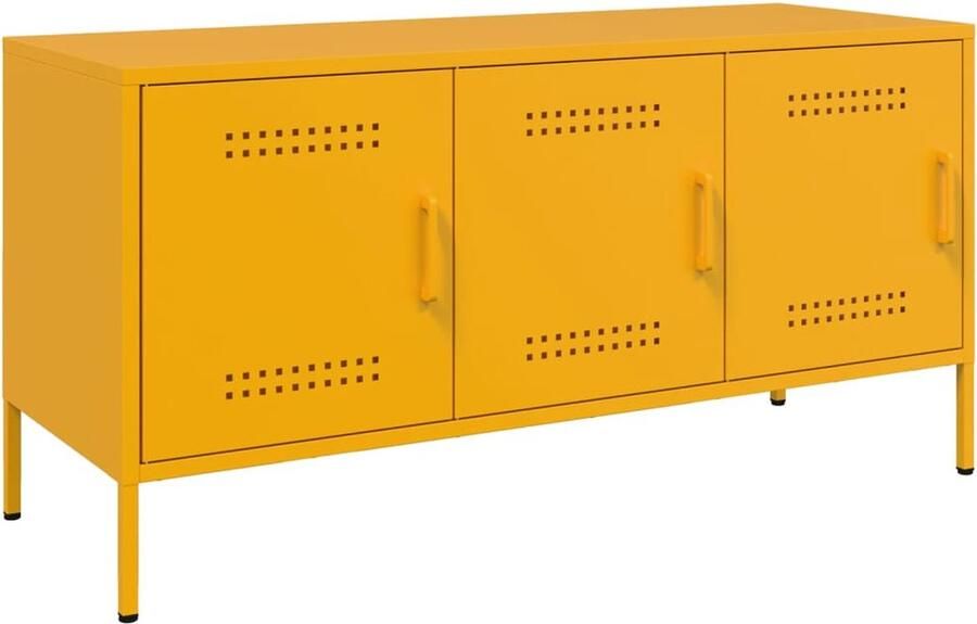 VidaXL Tv-meubel 100 5x39x50 5 cm staal mosterdgeel