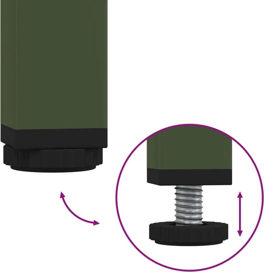 VidaXL Tv-meubel 100 5x39x50 5 cm staal olijfgroen - Foto 3