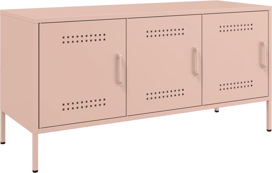 VidaXL Tv-meubel 100 5x39x50 5 cm staal roze