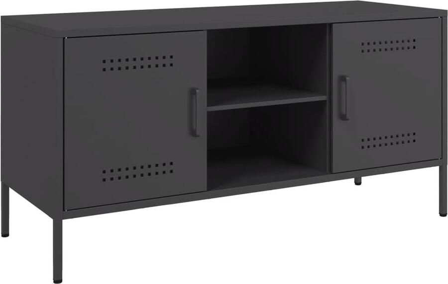 VidaXL Tv-meubel 100 5x39x50 5 cm staal zwart