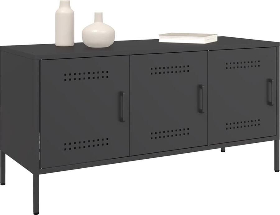 VidaXL Tv-meubel 100 5x39x50 5 cm staal zwart