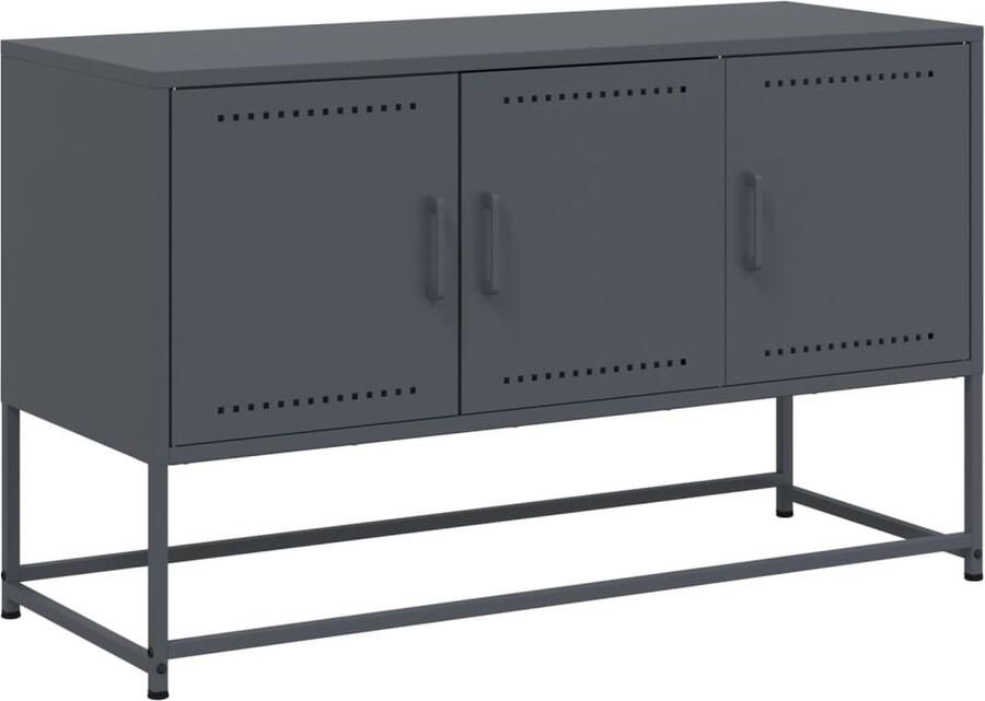 VidaXL Tv-meubel Staal Antraciet 100 5x39x60 5 cm Tv-meubel Tv-meubelen Tv-meubel Tv-meubelen