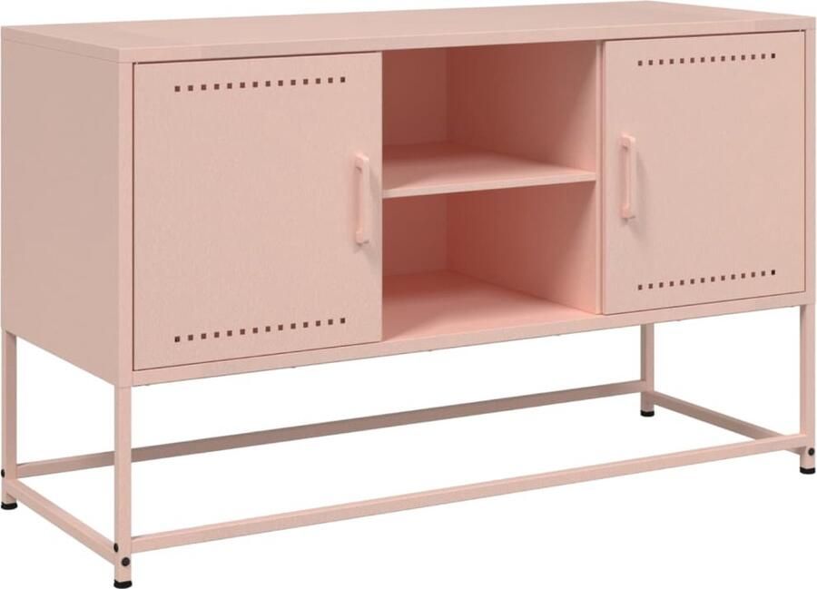 VidaXL Tv-meubel 100 5x39x60 5 cm staal roze