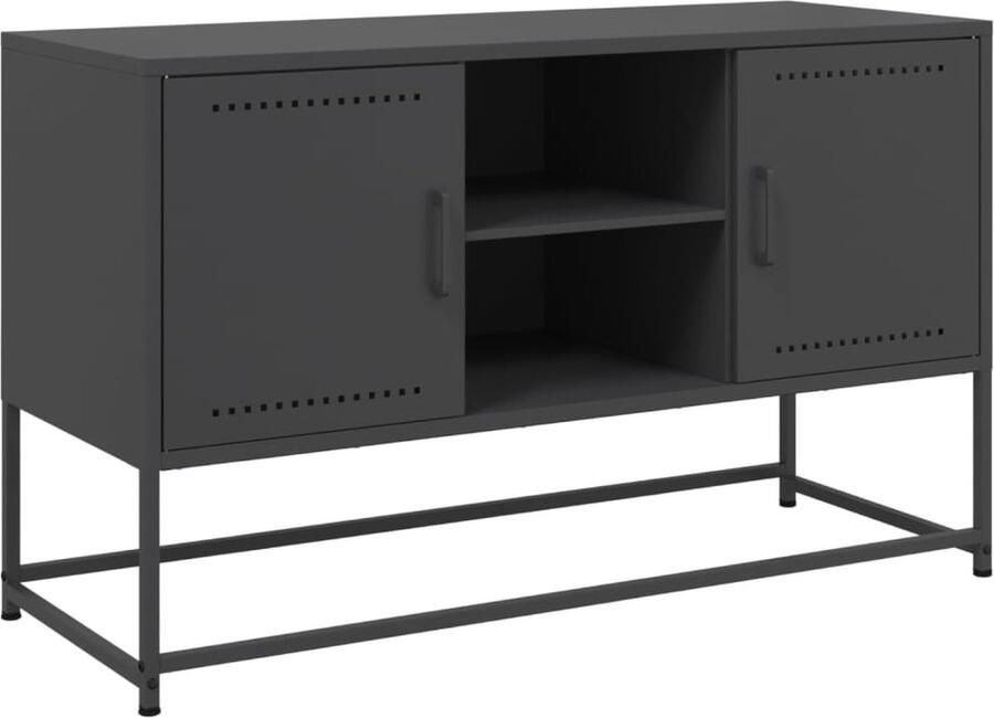 VidaXL Tv-meubel 100 5x39x60 5 cm staal zwart