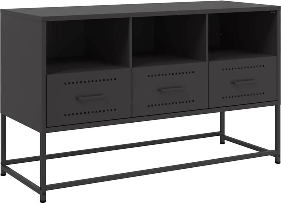 VidaXL Tv-meubel 100 5x39x60 5 cm staal zwart