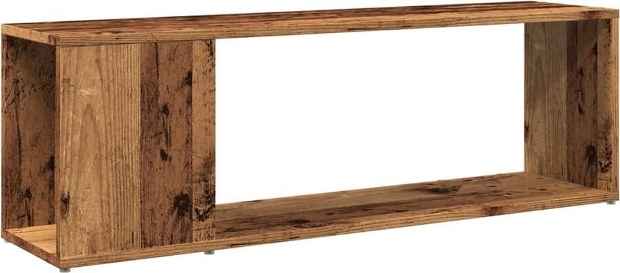 VidaXL Tv-meubel 100x24x32 cm Oud Houtkleurig Tv-meubel Houten Tv-kast Salontafel Mediastand Vintage Tv-stand