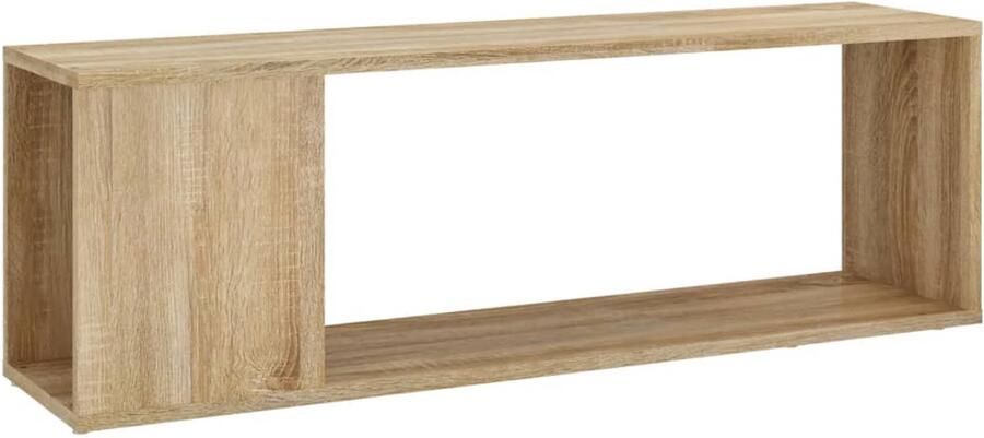 VidaXL Tv-meubel 100x24x32 cm Sonoma eiken Tv-meubel Salontafel Houten Meubilair TV Stand Media Kast Woonkamerdecoratie Bruine Meubelen Landelijke Stijl Scandinavische Stijl