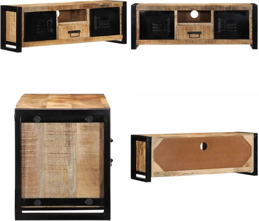 VidaXL Tv-meubel 100x30x35 cm massief ruw mangohout Tv-meubel Tv-kasten Tv-standaard Tv-dressoir