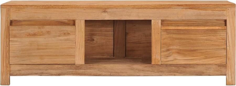 VidaXL Tv-meubel 100x30x35 cm Massief Teakhout Tv Kast Houten Tv Kast Teakhout Tv Kast Landelijke Tv Kast Salontafel Opbergruimte Living Meubels Vintage Tv Kast Media Kast Televisie Tafel - Foto 2