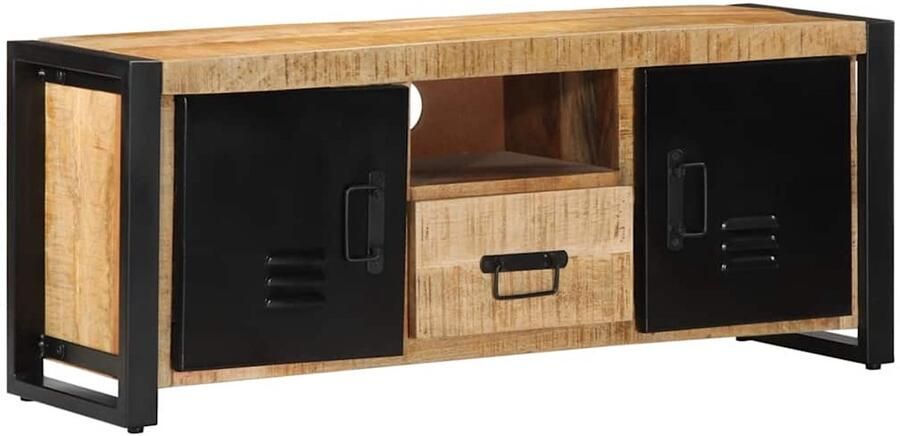 VidaXL Tv-meubel 100x30x40 cm mangohout & ijzer Tv-meubel Salontafel Tv Kast Houten Tv-meubel Industrieel Tv-meubel - Foto 2