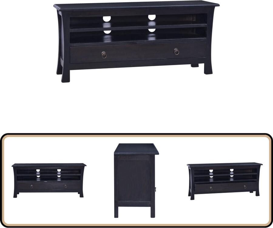 VidaXL -Tv-meubel-100x30x45-cm-massief-mahoniehout-lichtkoffiekleurig