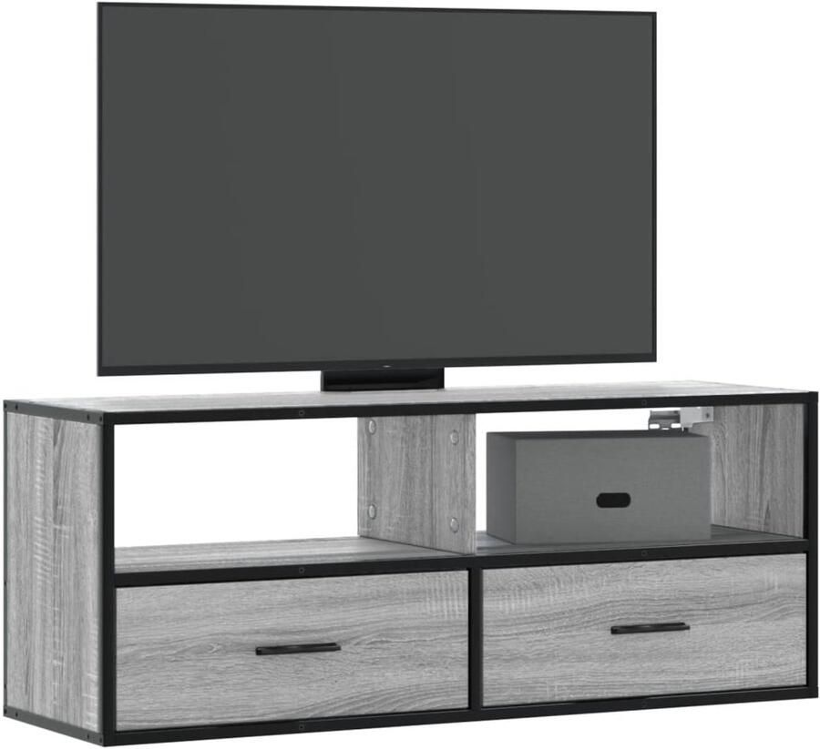 VidaXL Tv-meubel 100x31x39 5 cm Grijs Sonoma Eiken Tv Meubel Tv Kast Salontafel Houten Tv Stand Media Kast