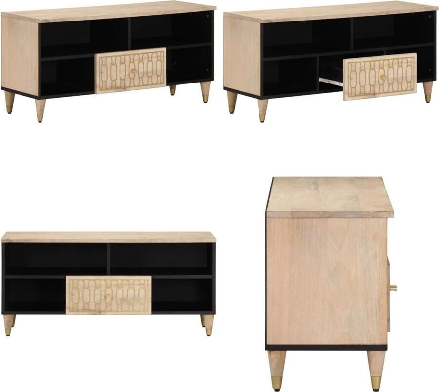 VidaXL Tv-meubel 100x33x46 cm massief mangohout Tv-meubel Tv-meubelen Tv Kast Opbergkast