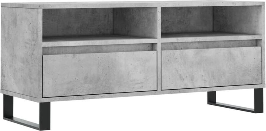 VidaXL -Tv-meubel-100x34 5x44 5-cm-bewerkt-hout-betongrijs - Foto 2