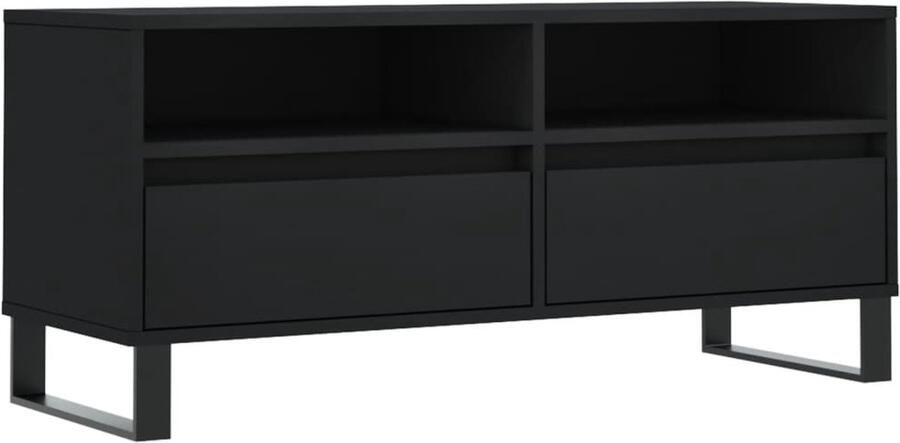 VidaXL -Tv-meubel-100x34 5x44 5-cm-bewerkt-hout-zwart