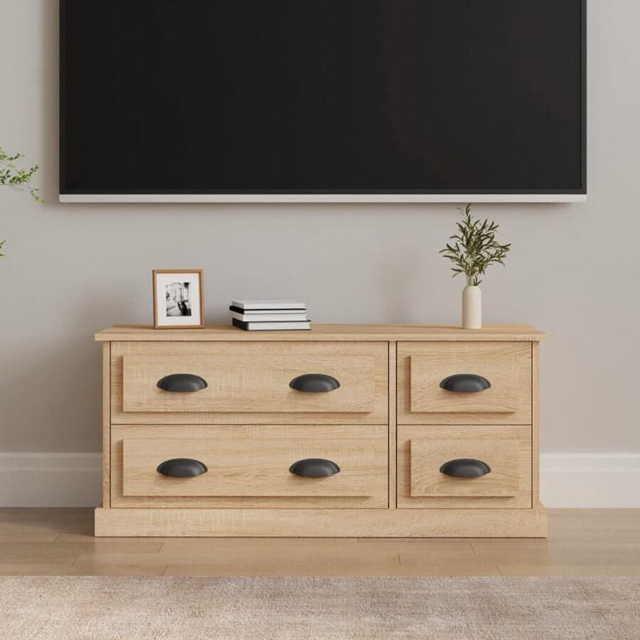 VidaXL Tv-meubel 100x35 5x45 cm Sonoma eiken Tv Kast Salontafel Houten Meubilair Media Kast Ontwerp Meubels