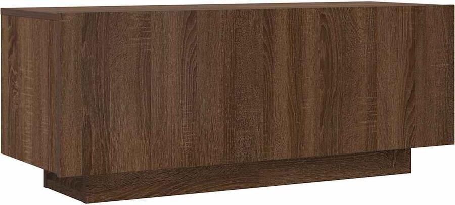 The Living Store Tv-meubel 100x35x40 cm bewerkt hout bruin eikenkleur Tv-meubel Houten Tv-meubel Tv-stand Mediakast Salontafel - Foto 3