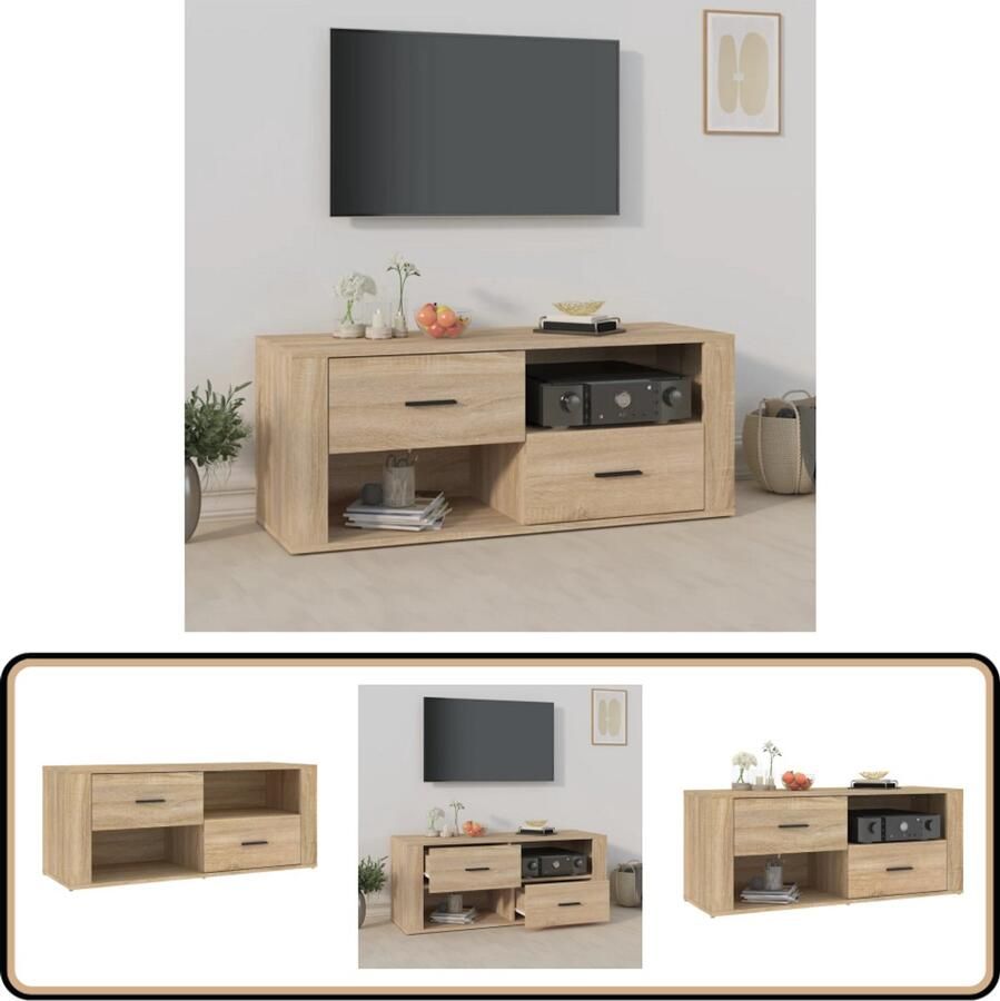 VidaXL Tv-meubel 100x35x40 cm Sonoma eiken Tv Kast Media Kast Salontafel Houten Tv Stand Tv Unit