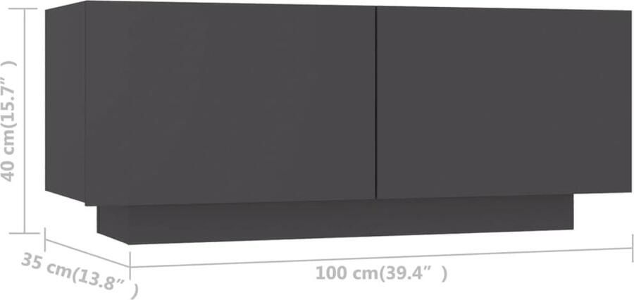 VidaXL -Tv-meubel-100x35x40-cm-spaanplaat-grijs - Foto 2