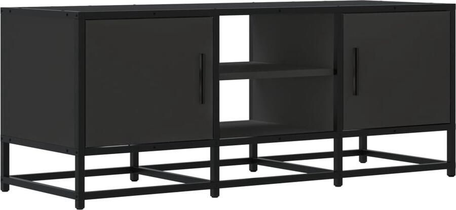 VidaXL Tv-meubel 100x35x41 cm bewerkt hout en metaal zwart