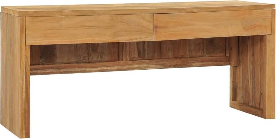 VidaXL Tv-meubel 100x35x45 cm Massief Teakhout Tv-meubel Teak Hout Vintage Meubels Landelijke Woonstijl Salontafel Bijzettafel Opslagruimte Rustic Design Koloniaalstil Bruin