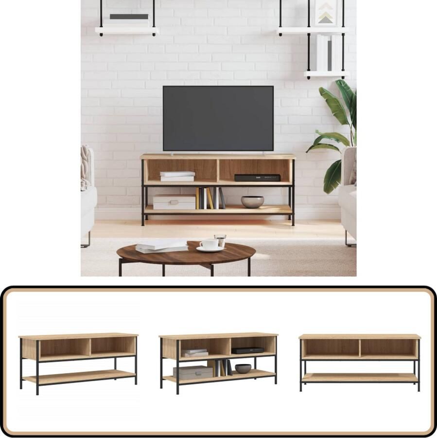 VidaXL Tv-meubel 100x35x45 cm Sonoma Eiken Hout Tv Kast Houten Tv Kast Tv Meubilair Salontafel Media Kast