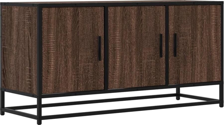 VidaXL Tv-meubel 100x35x50 cm bewerkt hout metaal bruin eikenkleur