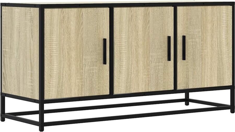 VidaXL Tv-meubel 100x35x50 cm bewerkt hout metaal sonoma eikenkleurig