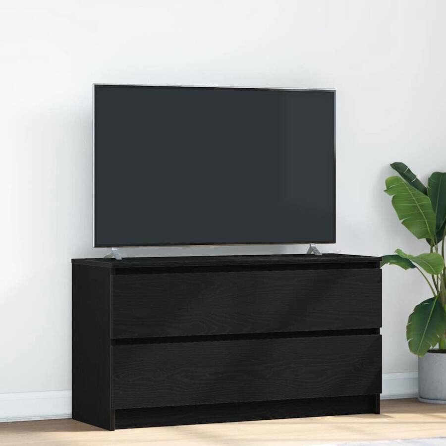 VidaXL Tv-meubel 100x35x54 cm zwart hout Tv-meubel Houten Tv-kast Zwart Tv-meubel Salontafel Media Kast