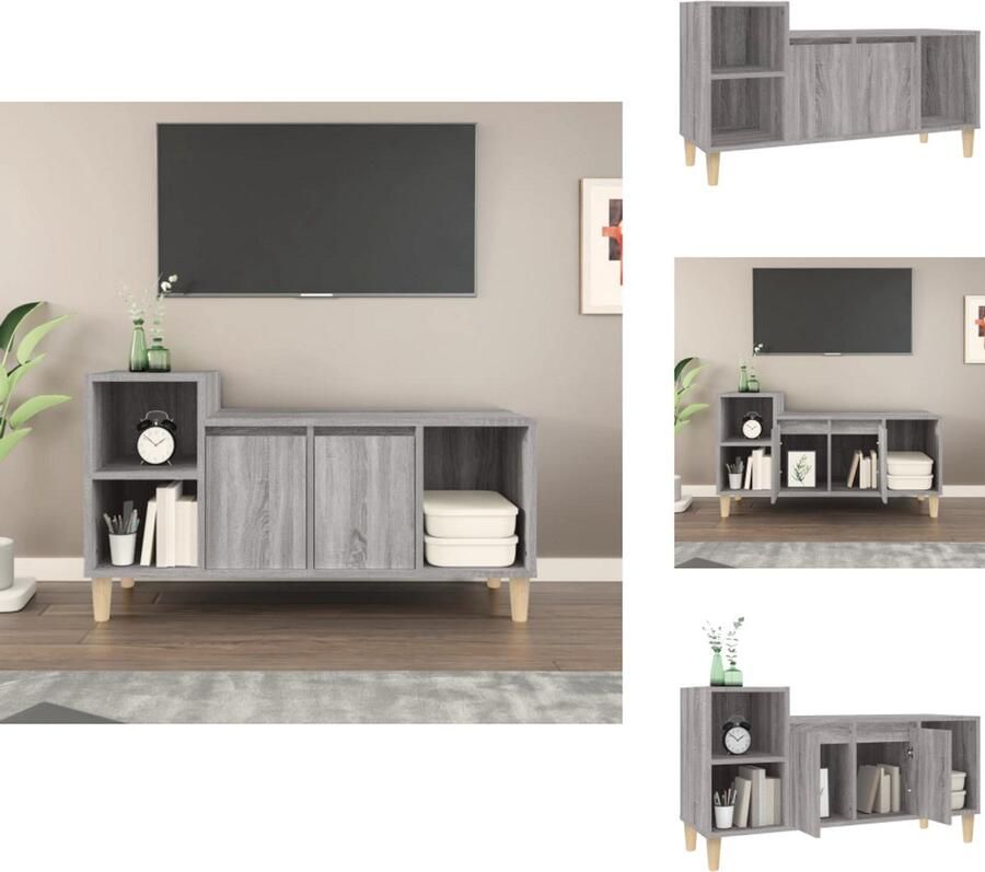VidaXL -Tv-meubel-100x35x55-cm-bewerkt-hout-sonoma-eikenkleurig - Foto 2