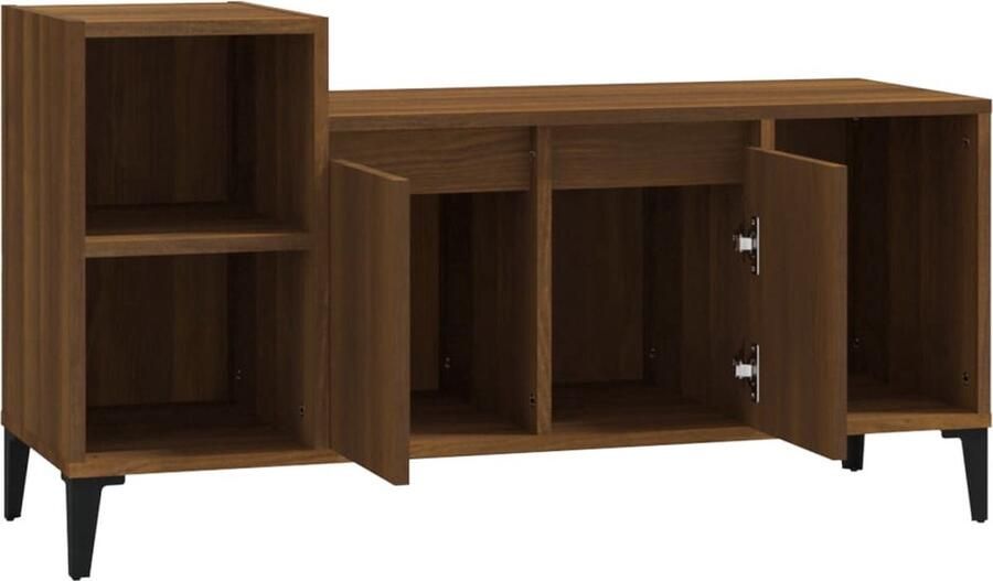 VidaXL Tv-meubel 100x35x55 cm Bruin Eiken Hout Tv Kast Tv Meubel Salontafel Houtskelet Bruine Eik - Foto 2