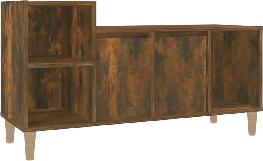 VidaXL Tv-meubel 100x35x55 cm Gerookt Eiken Tv Kast Tv Meubel Houten Tv Kast Bruine Tv Kast Opbergruimte Design Tv Kast Gerookt Eiken