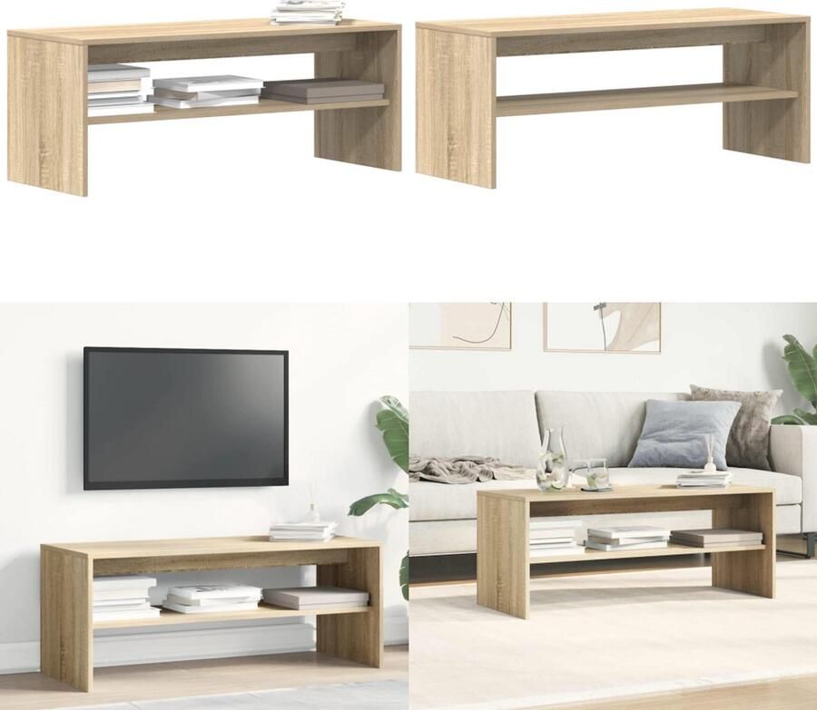 VidaXL Tv-meubel 100x40x40 cm bewerkt hout sonoma eikenkleurig Tv-meubel Tv-meubelen Tv Kast Opbergkast