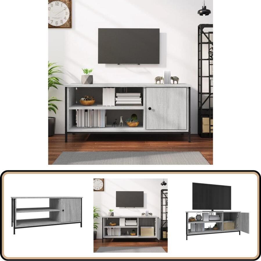 VidaXL Tv-meubel 100x40x45 cm Grijs Sonoma Eik Tv Meubels Houten Tv Kast Grijze Tv Stand Salontafel Media Kast