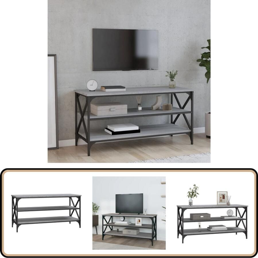 VidaXL -Tv-meubel-100x40x50-cm-bewerkt-hout-grijs-sonoma-eikenkleurig