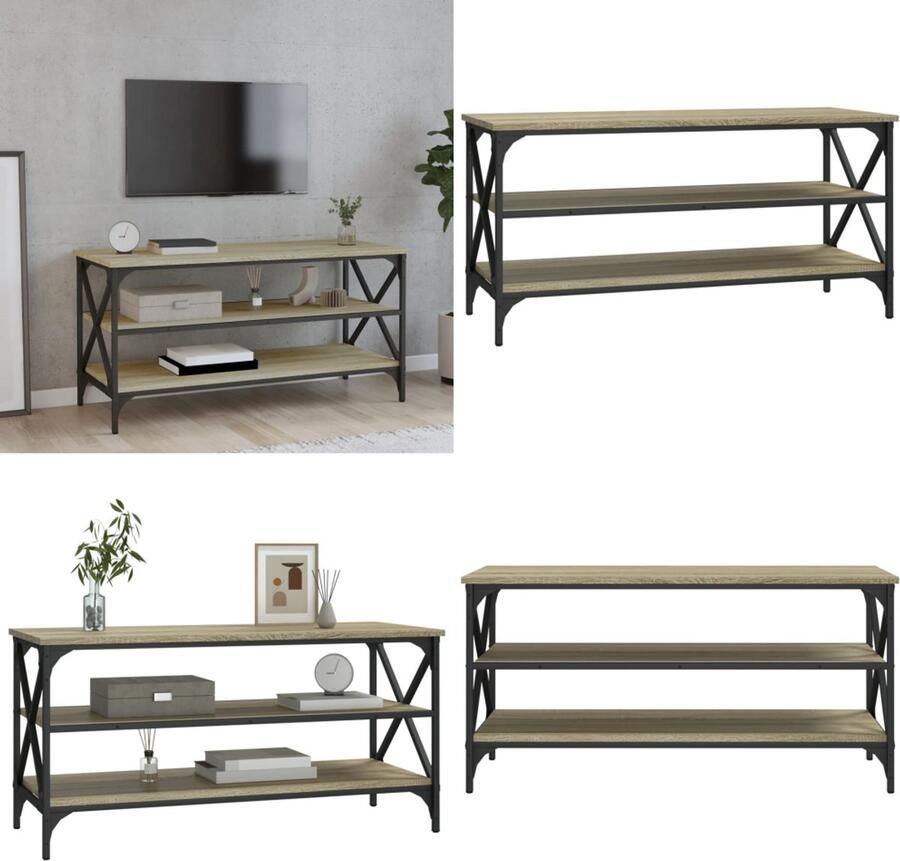 VidaXL -Tv-meubel-100x40x50-cm-bewerkt-hout-sonoma-eikenkleurig