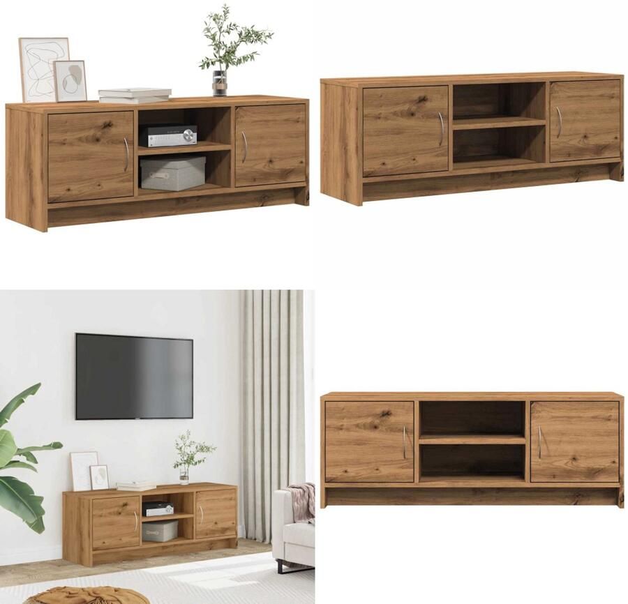 VidaXL Tv-meubel 102x30x37 5 cm bewerkt hout artisanaal eikenkleur Tv-meubel Tv-kasten -Tv-standaard Mediakast