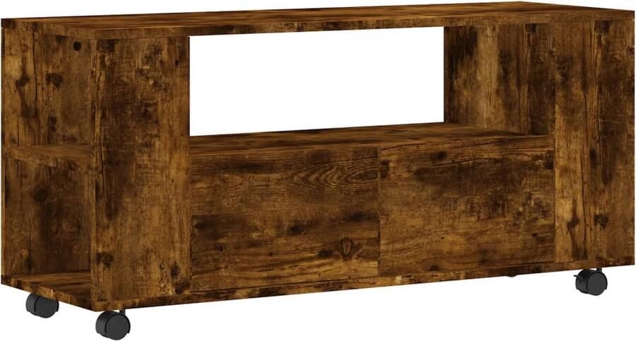 VidaXL -Tv-meubel-102x34 5x43-cm-bewerkt-hout-gerookt-eikenkleurig - Foto 2