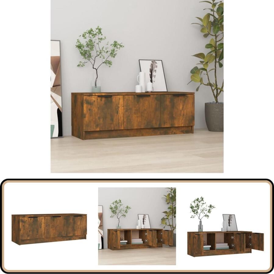 VidaXL Tv-meubel 102x35x36 5 cm Gerookt eiken Tv Kast Tv Meubels Houten Tv Kast Bruine Tv Kast Klassiek Tv Meubel