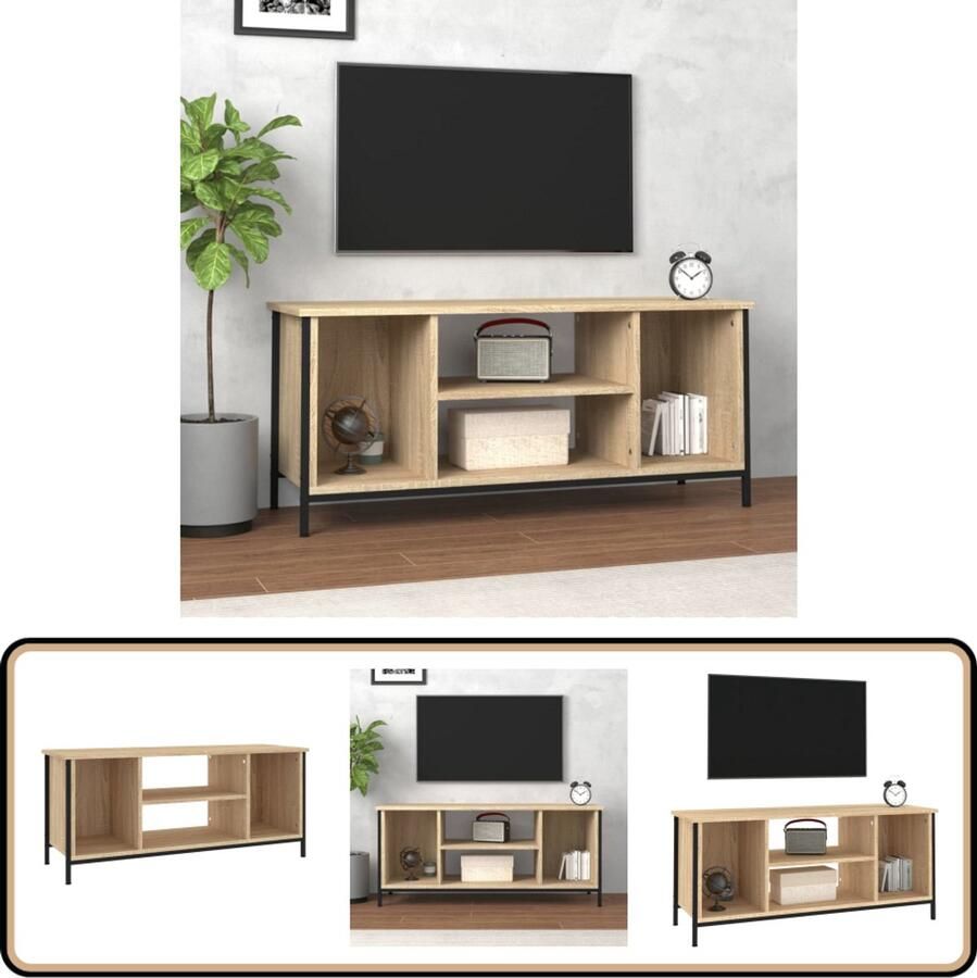 VidaXL Tv-meubel 102x35x45 cm Sonoma Eiken Tv Kast Salontafel Houten Meubels Houten Tv-standaard Tv-meubilair