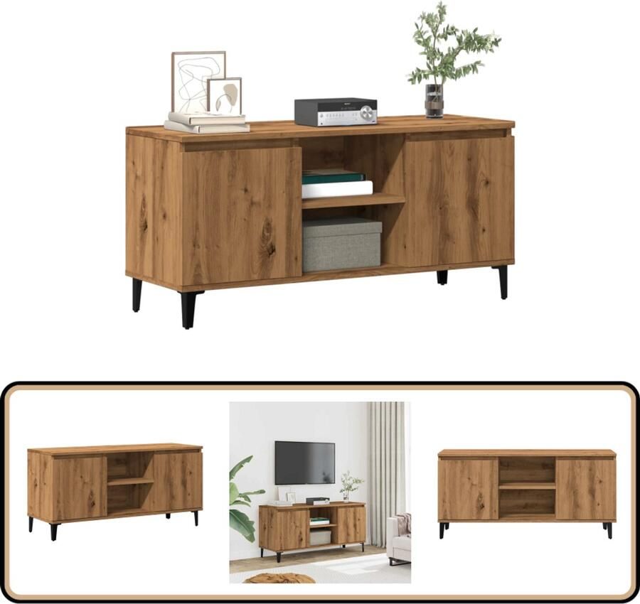 VidaXL Tv-meubel 102x35x50 cm Artisanaal Eiken Tv-meubel Tv-kasten -Tv-standaard Tv-meubel - Foto 2