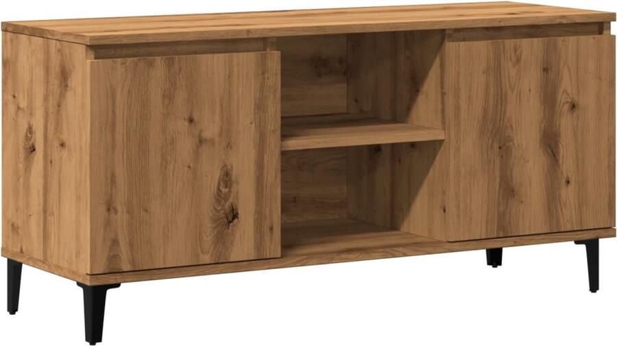 VidaXL Tv-meubel 102x35x50 cm bewerkt hout artisanaal eikenkleur