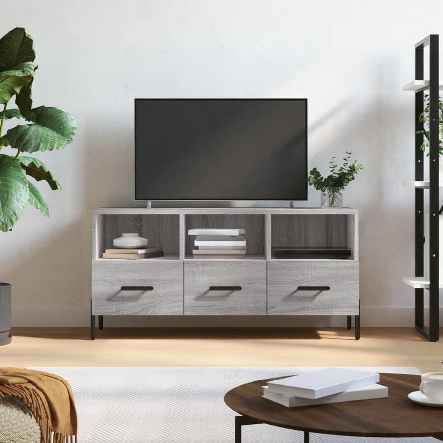 VidaXL Tv-meubel 102x36x50 cm Grijs Sonoma Eik TV Meubel Kast Salontafel Houten Tv Stand Grijze Tv Tafel