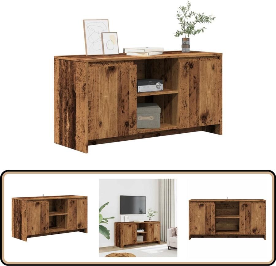 VidaXL Tv-meubel 102x37 5x52 5 cm Oud Houtkleurig Tv-meubel Tv-meubels Tv-kast Hifi-kast