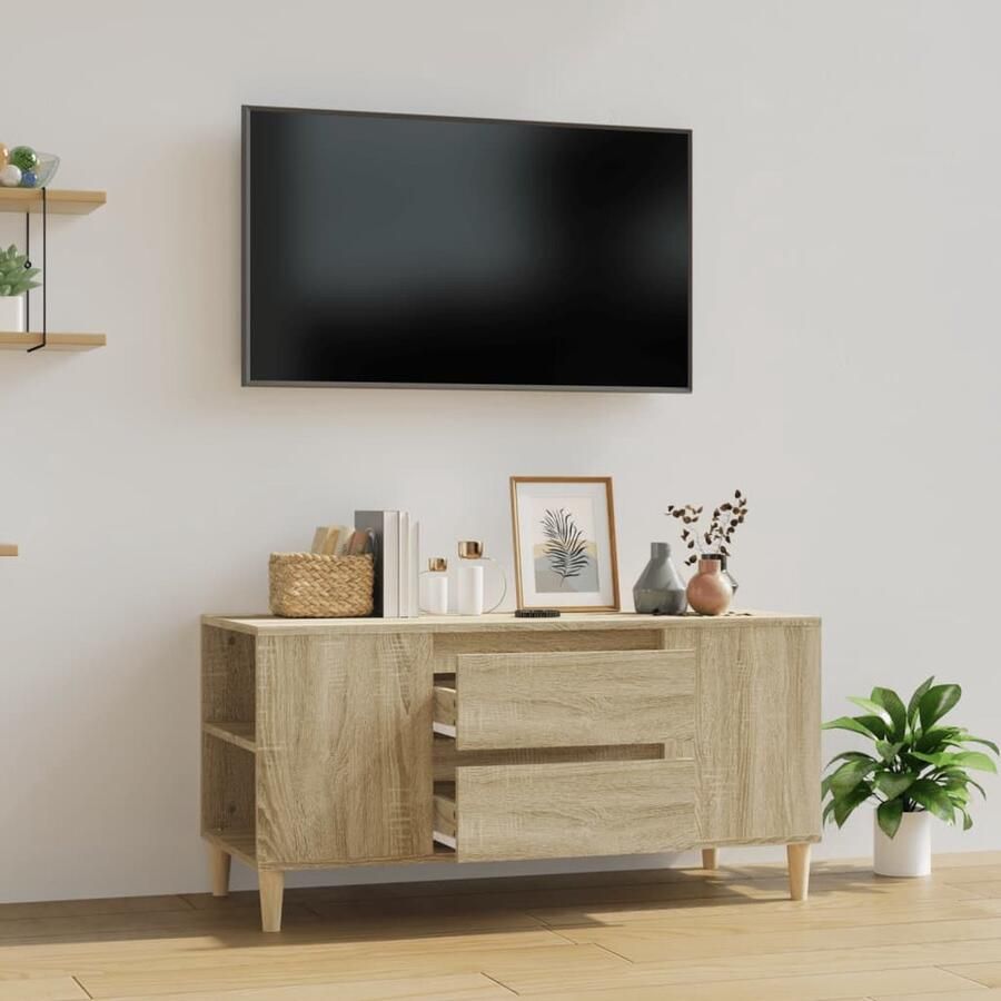 VidaXL Tv-meubel 102x44 5x50 cm Sonoma Eiken Tv-meubel Scandinavische Stijl Salontafel Houten Tv-stand Houtwerk Bruine Tv Kast Media Kast - Foto 2