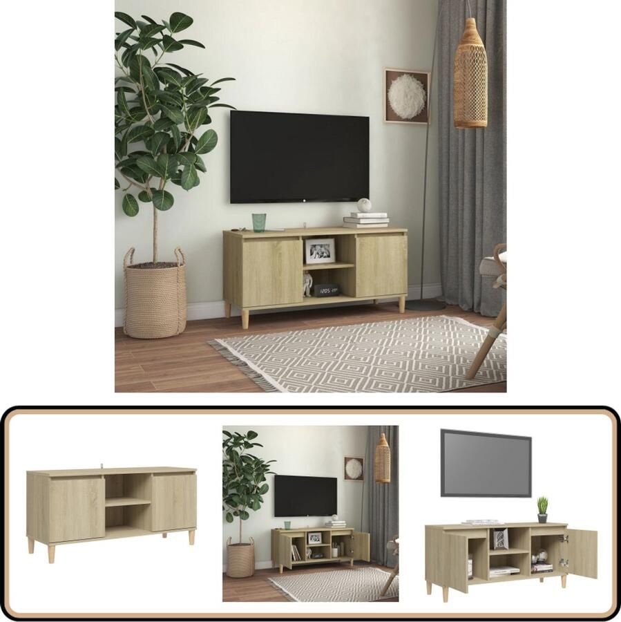 VidaXL Tv-meubel 103 5x35x50 cm Sonoma eiken Tv-meubel Scandinavisch Meubilair Salontafel Woonkamerdecoratie Houtsoort