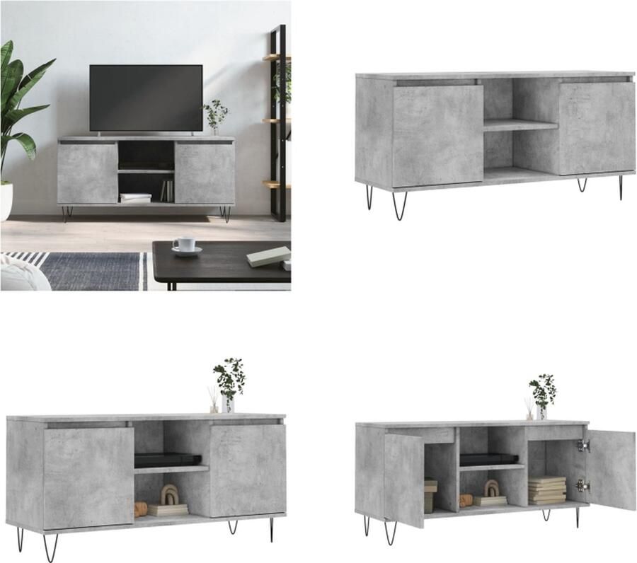 VidaXL -Tv-meubel-104x35x50-cm-bewerkt-hout-betongrijs