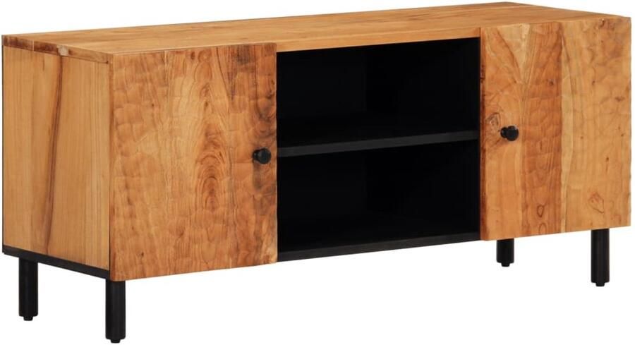 The Living Store Tv-meubel 105x33x46 cm massief acaciahout Tv-meubel Salontafel Houten Tv-stand Acaciahout Vintage Tv-meubel - Foto 2